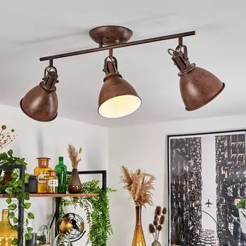 Потолочный светильник »Orroli« из металла ржаво-коричневого/белого цвета. hofstein, серебро