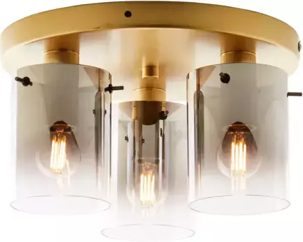 Потолочный светильник "Осаки" на 3 лампочки, цвет goldfarben/rauchglas