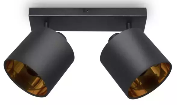 Потолочный светильник Paco Home "ANIKA", для лампочек 2 x E14, доставка без лампочек 12,2 см, Высота: 19 см, цвет Schwarz-Gold