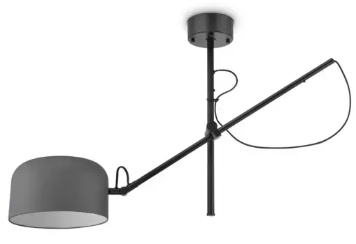 Потолочный светильник Paco Home "BOWL", 1 лампочка, лампа E27 | без лампочек Высота: 55,5 см, серо-белый