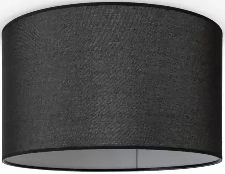 Потолочный светильник Paco Home "HUGO CANVAS UNI COLOR", лампа E27 | без лампочки, тканевый абажур для столовой, однотонное льняное скандинавское потолочное освещение 45,5 см, Высота: 29,5 см, черный