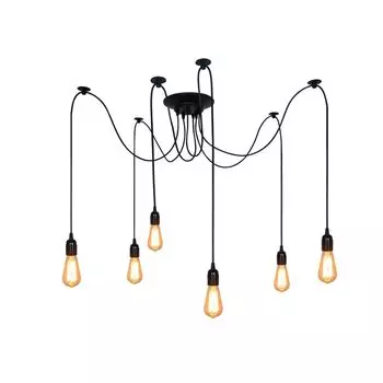 Потолочный светильник паук ARANEA 6xE27 черный EDO777189 EDO