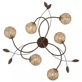 Потолочный светильник Paul Neuhaus Greta из железа цвета ржавчины 6xG9, коричневый