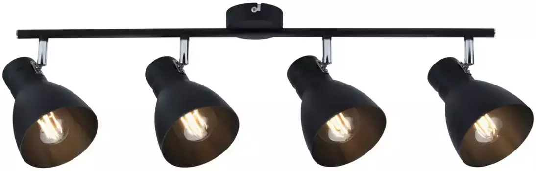 Потолочный светильник Paulmann "Davy", 4 лампочки, лампа E27 | без лампочки, Е27 Высота: 16,4 см., черный
