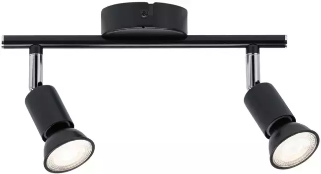 Потолочный светильник Paulmann "Каролина", 2 лампочки, лампа GU10 | без лампы, точечный светильник IP44 макс. 2x10Вт хром 230В металл, GU 10 Высота: 12,8 см, цвет anthrazit