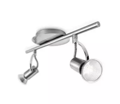 Потолочный светильник Philips с 2 лампами, серебристо-галогенный, поворотный