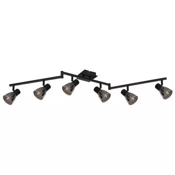 Потолочный светильник, подвижные споты, дымчатый металл, L 145см etc-shop, черный