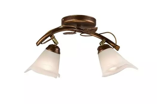 Потолочный светильник потертый коричневый, антикварное стекло, металлический цветочный стильный светильник LOELLA для гостиной, потолочный светильник Licht-Erlebnisse, мультиколор