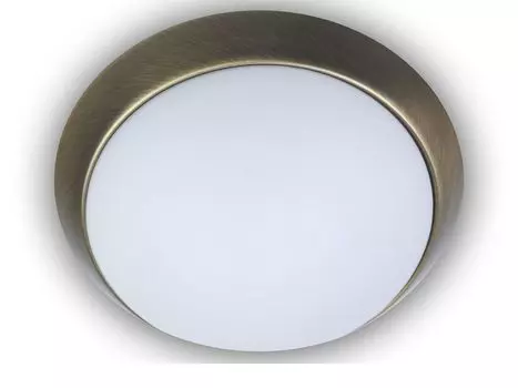 Потолочный светильник/потолочная чаша, матовое опаловое стекло, копия кольца из старинной латуни, 45см. Niermann Standby