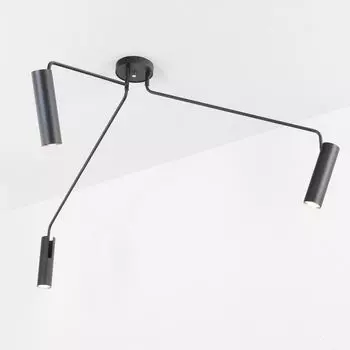 Потолочный светильник, поворотный, черный, 3 лампы GU10, до 35 Вт, 230 В, металлический потолочный светильник, подвесной светильник для гостиной, современное освещение прихожей, спальни, молодежной комнаты Licht-Erlebnisse