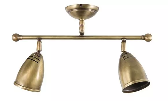 Потолочный светильник премиум-класса Stoccolma Made Italy из бронзовой латуни, 2 лампы E27, точечный светильник для гостиной или прихожей Licht-Erlebnisse