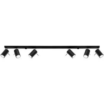 Потолочный светильник RING 6L черный 6xGU10 40W сталь 16x6x118см Sollux Lighting