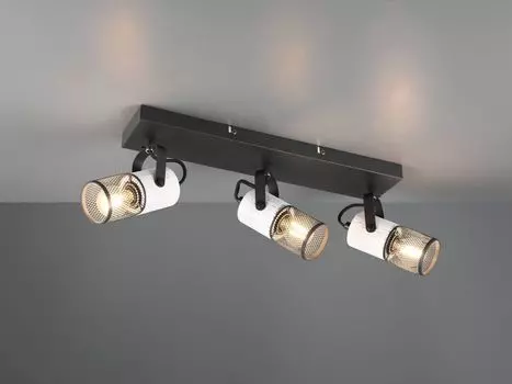 Потолочный светильник с 3 лампами и черной проволочной сеткой TRIO