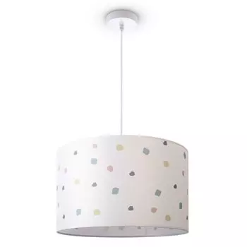 Потолочный светильник с абажуром из ткани, подвесной светильник E27, подвесной светильник для спальни, круглый Paco Home, белый