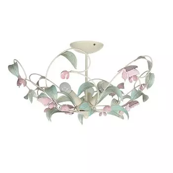 Потолочный светильник с цветочным рисунком "Лето" белый розовый металлический 3-ламповый потолочный светильник для гостиной, спальни, прихожей Licht-Erlebnisse, мультиколор
