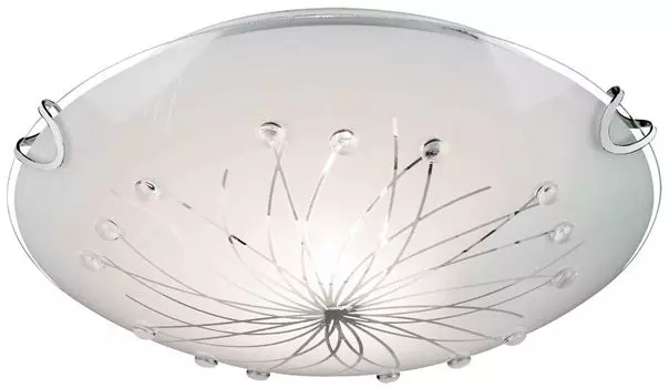 Потолочный светильник с сатиновым стеклом и четкими репликами. etc-shop, белый