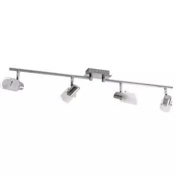 Потолочный светильник, сатиновое стекло, подвижные споты, L 78 см etc-shop, серебро