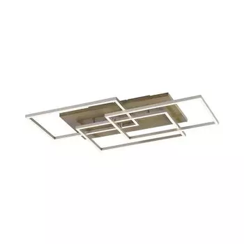 Потолочный светильник Selltec с деревянной рамой, контроль цветовой температуры, пульт дистанционного управления, регулируемая яркость, квадратная гостиная, спальня, столовая 7522078, коричневый