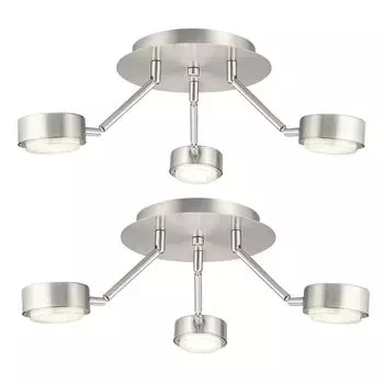 Потолочный светильник, серебро, подвижные споты/рожки, D 18,2 см etc-shop