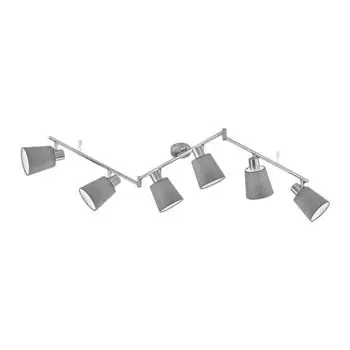 Потолочный светильник, серебро, серый текстиль, поворотные споты, L 145 см etc-shop