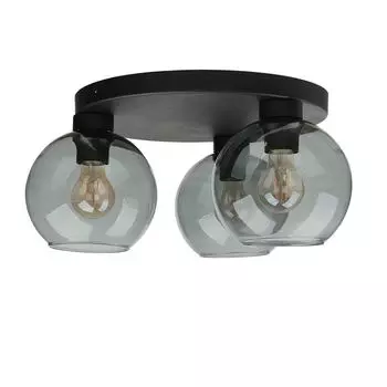 Потолочный светильник серый черный E27 современный дымчатый стеклянный металлический потолочный светильник для гостиной Licht-Erlebnisse, мультиколор