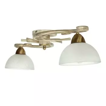 Потолочный светильник Shabby "Aurora White" из белого золота, стекло, металл, 2 лампочки, потолочный светильник для загородного дома, гостиная Licht-Erlebnisse, белый