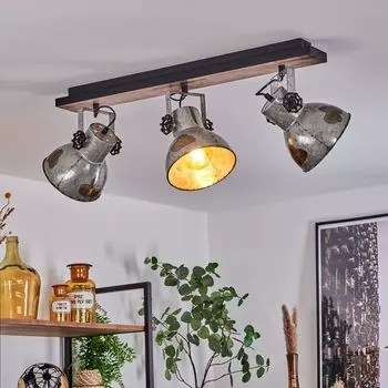 Потолочный светильник »Sio«, сталь, серебристый/под дерево/черный hofstein