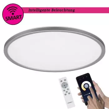 Потолочный светильник SMART RASMUS пластик серебристый LED 4000K 41.5см В:3см с диммированием Rabalux