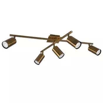 Потолочный светильник, состаренная латунь, подвижные споты, L 77 см etc-shop, золото