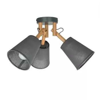 Потолочный светильник современный скандинавский "Vaio" из ткани серого цвета E27, 3 лампы для гостиной, спальни Licht-Erlebnisse, мультиколор