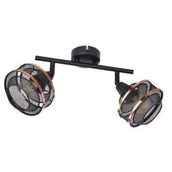 Потолочный светильник, спот, сетка, черно-золотой, БЕЛЛОНА etc-shop, черный