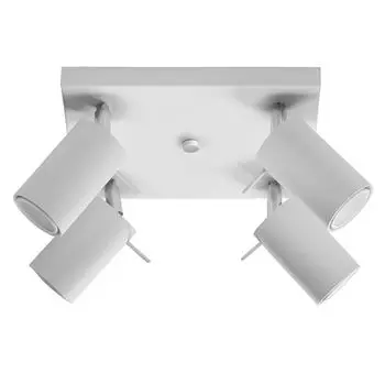 Потолочный светильник, стальной, белый, регулируемые точечные светильники, L 25 см etc-shop