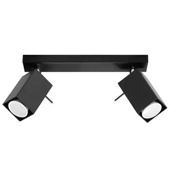 Потолочный светильник, стальной, черный, регулируемые точечные светильники, L 30 см etc-shop