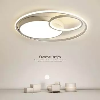 Потолочный светильник Светодиодный потолочный светильник 40см, регулируемый с помощью пульта дистанционного управления Постоянно встроенный светодиод, 48Вт 3000-6500К, белый, современный круглый гостиная спальня Sross