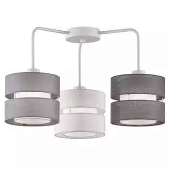 Потолочный светильник, текстильный серый, белый, антрацит, D 56 см etc-shop