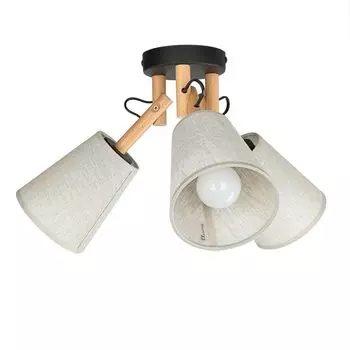 Потолочный светильник ткань дерево металл Ш: 46 см В: 30 см E27 Потолочный светильник с 3 лампами для гостиной, столовой Licht-Erlebnisse, мультиколор