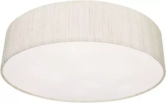 Потолочный светильник тканевый круглый 50 см В: 13 см плоский малобликовый 3x E27 белый потолочный светильник для гостиной, спальни Licht-Erlebnisse