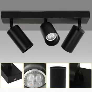 Потолочный светильник TolleTour, потолочные светильники, потолочные точечные светильники, светодиодный потолочный точечный светильник, поворотный потолочный точечный светильник с 3 лампами, 4 Вт, черный