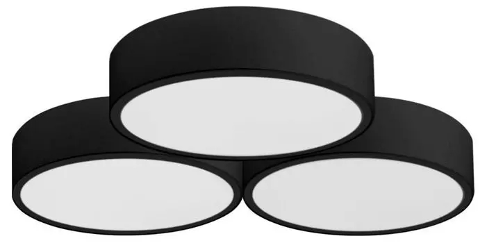 Потолочный светильник Toollight App878-C, тройной черный, 40 см, 6 источников света, E27, 49X46X8 см Toolight