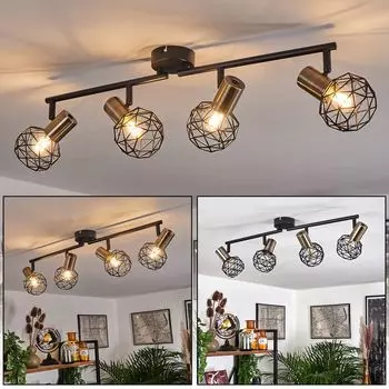 Потолочный светильник «Torano» из металла латуни и черного цвета. hofstein, черный