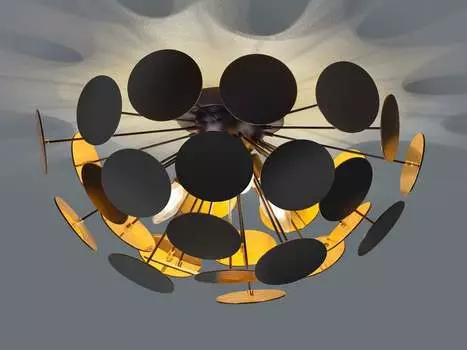 Потолочный светильник Trio черного матового цвета E14, 3 лампы, желтый