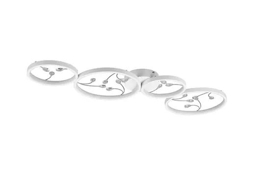 Потолочный светильник Trio Leuchten, 95,5x40x6,5 см, белый