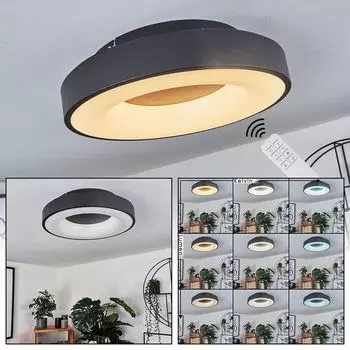 Потолочный светильник »Vaccareccia« с регулируемой яркостью, металл/пластик, черный/белый hofstein