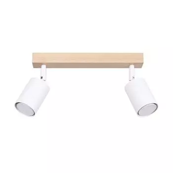 Потолочный светильник VERDO 2 белый 2xGU10 10Вт сталь/дерево 17,5x20x46см Sollux Lighting
