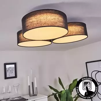 Потолочный светильник »Villacidro« с регулируемой яркостью, металл/пластик/ткань, черный hofstein