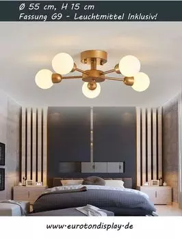 Потолочный светильник XW819-5 G9, включая лампу холодного белого цвета, теплый белый потолочный светильник Eurotondisplay