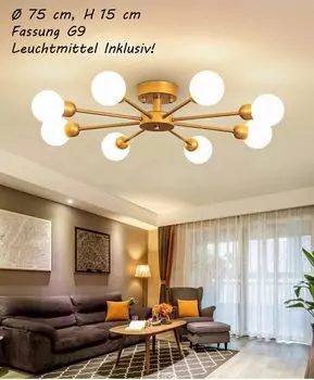 Потолочный светильник XW819-8 G9, включая лампу холодного белого цвета, теплый белый потолочный светильник Eurotondisplay