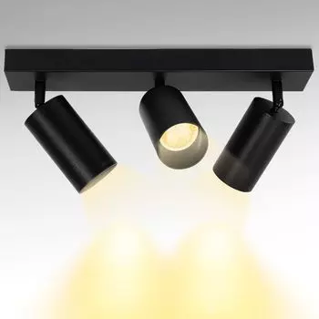 Потолочный светильник Yakimz, поворотный потолочный светильник, настенный светильник для гостиной, кухни, столовой, точечный светильник с одной головкой, 3 розетки GU10, черный