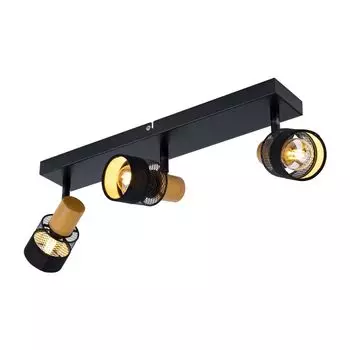 Потолочный светильник, железная сталь, 3 лампы, L 45 см etc-shop, черный