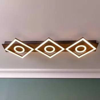 Потолочный светодиодный светильник, 3 уровня диммера, 7 x 88 x 28 см, 3900 лм, квадратный Lightbox, черный